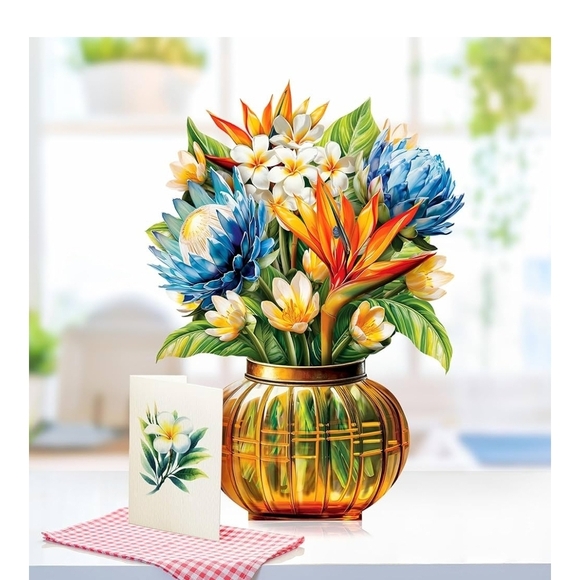 Tropical Bloom Pop-Up Flower Bouquet Card - Picture 3 of 9
